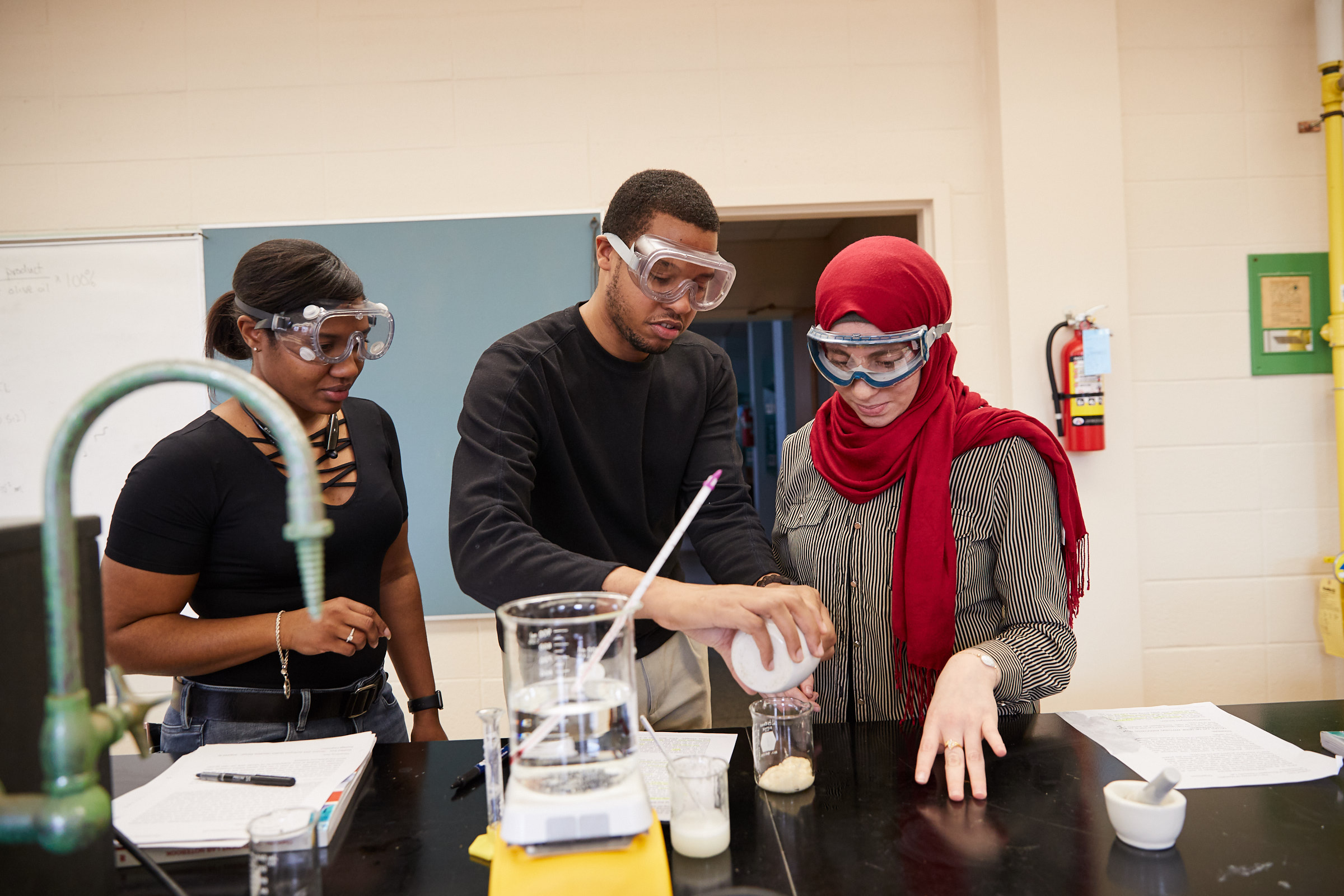 student conducting experiment